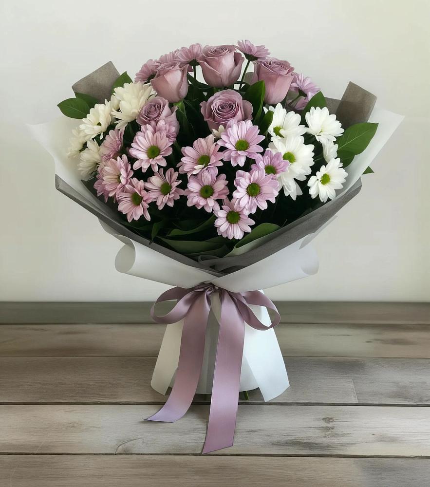 Букет цветов из: Хризантемы и Розы в Садовом Республики Калмыкия