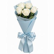 Букет 5 Белых роз Проуд #REPLACE_PRED# Садовом Республики Калмыкия