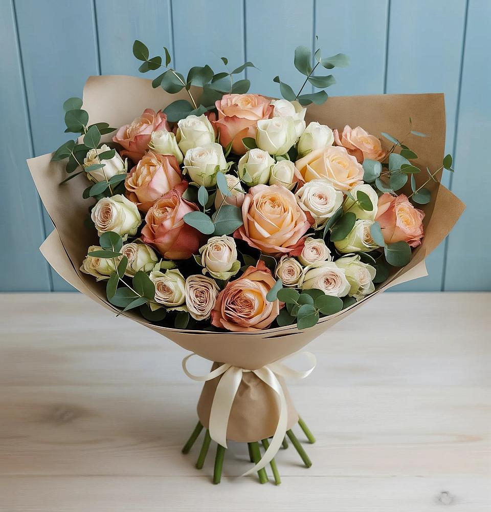 Букет цветов из: Альстромерии и Розы в Садовом Республики Калмыкия