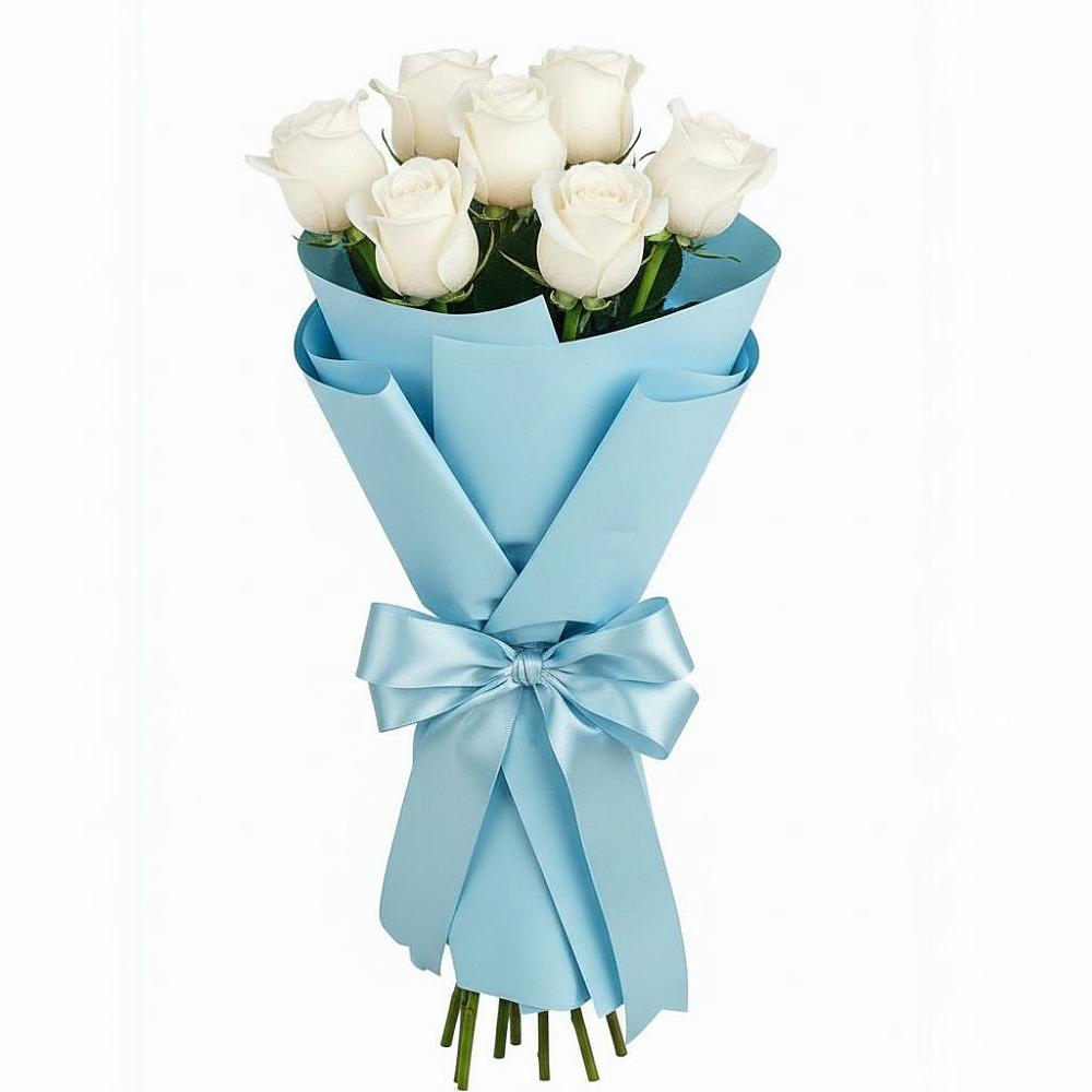 Букет 7 белых роз Проуд в Садовом Республики Калмыкия