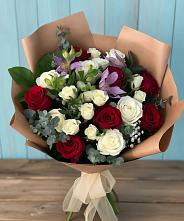 Букет цветов из:  Розы и Альстромерии #REPLACE_PRED# Садовом Республики Калмыкия