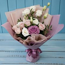 Букет цветов из:  Розы и Лизиантусы #REPLACE_PRED# Садовом Республики Калмыкия