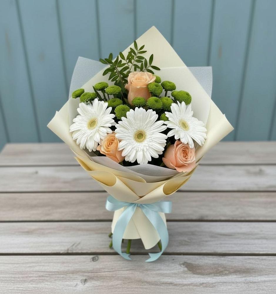 Букет цветов из: Герберы, Розы и Хризантемы в Садовом Республики Калмыкия