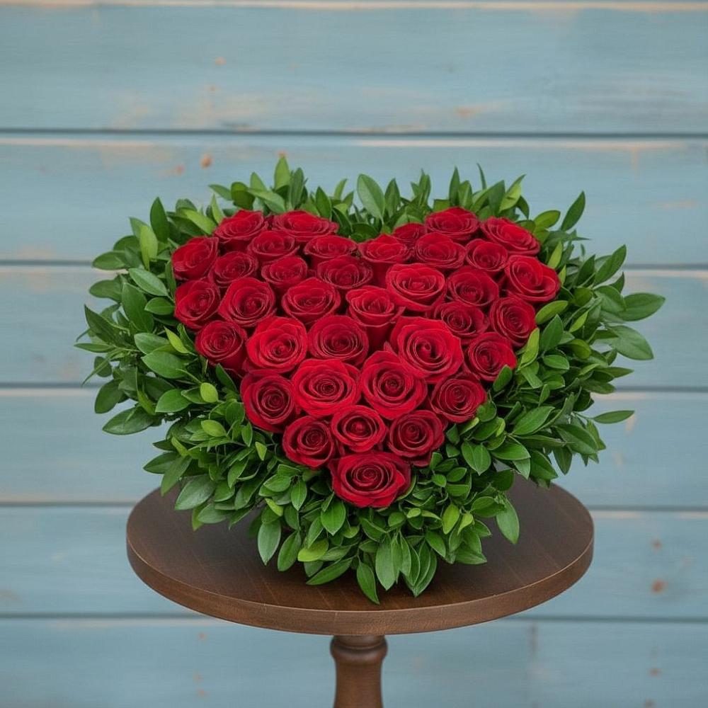 Цветочная композиция из Розы в виде сердца в Садовом Республики Калмыкия