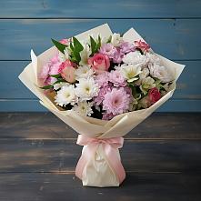 Букет цветов из:  Хризантемы, Альстромерии и Розы в Садовом Республики Калмыкия