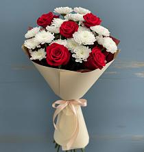 Букет цветов из:  Розы и Хризантемы #REPLACE_PRED# Садовом Республики Калмыкия