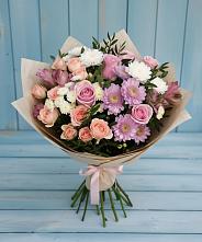 Букет цветов из:  Хризантемы, Розы и Альстромерии в Садовом Республики Калмыкия