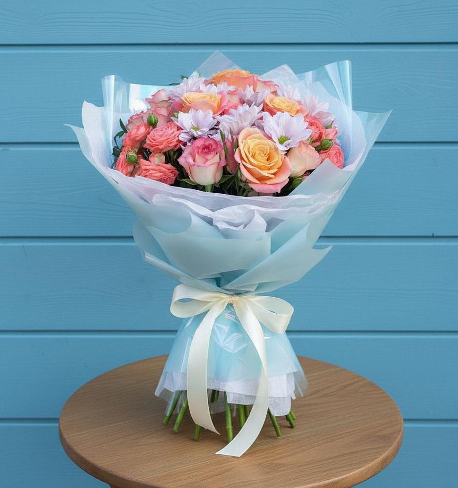 Букет цветов из: Хризантемы и Розы в Садовом Республики Калмыкия