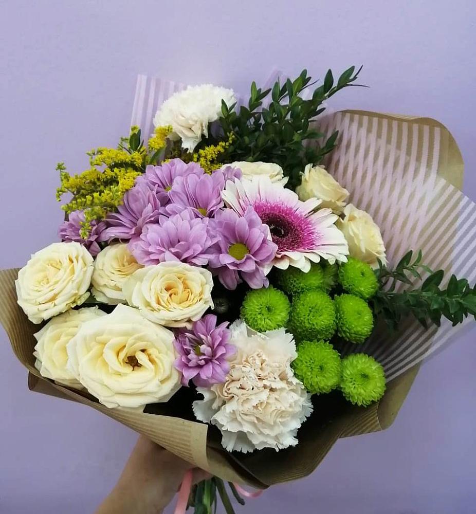 Букет цветов из: Хризантемы, Розы, Гвоздики и Герберы в Садовом Республики Калмыкия