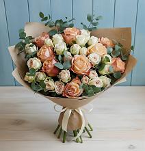 Букет цветов из:  Альстромерии и Розы #REPLACE_PRED# Садовом Республики Калмыкия